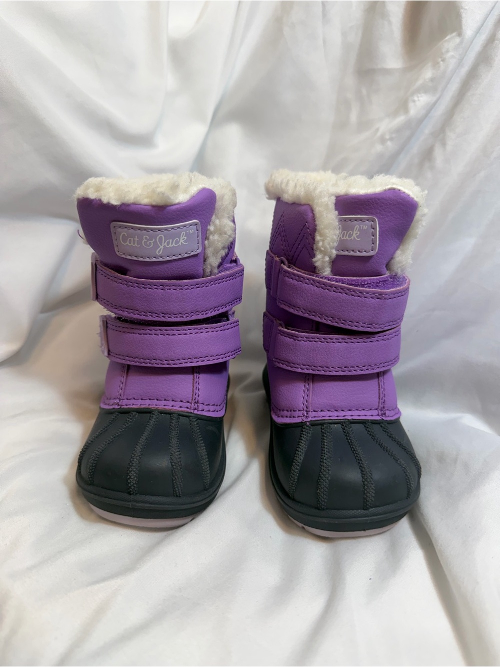 Cat & Jack Purple and Black Kids Waterproof Snow Boots